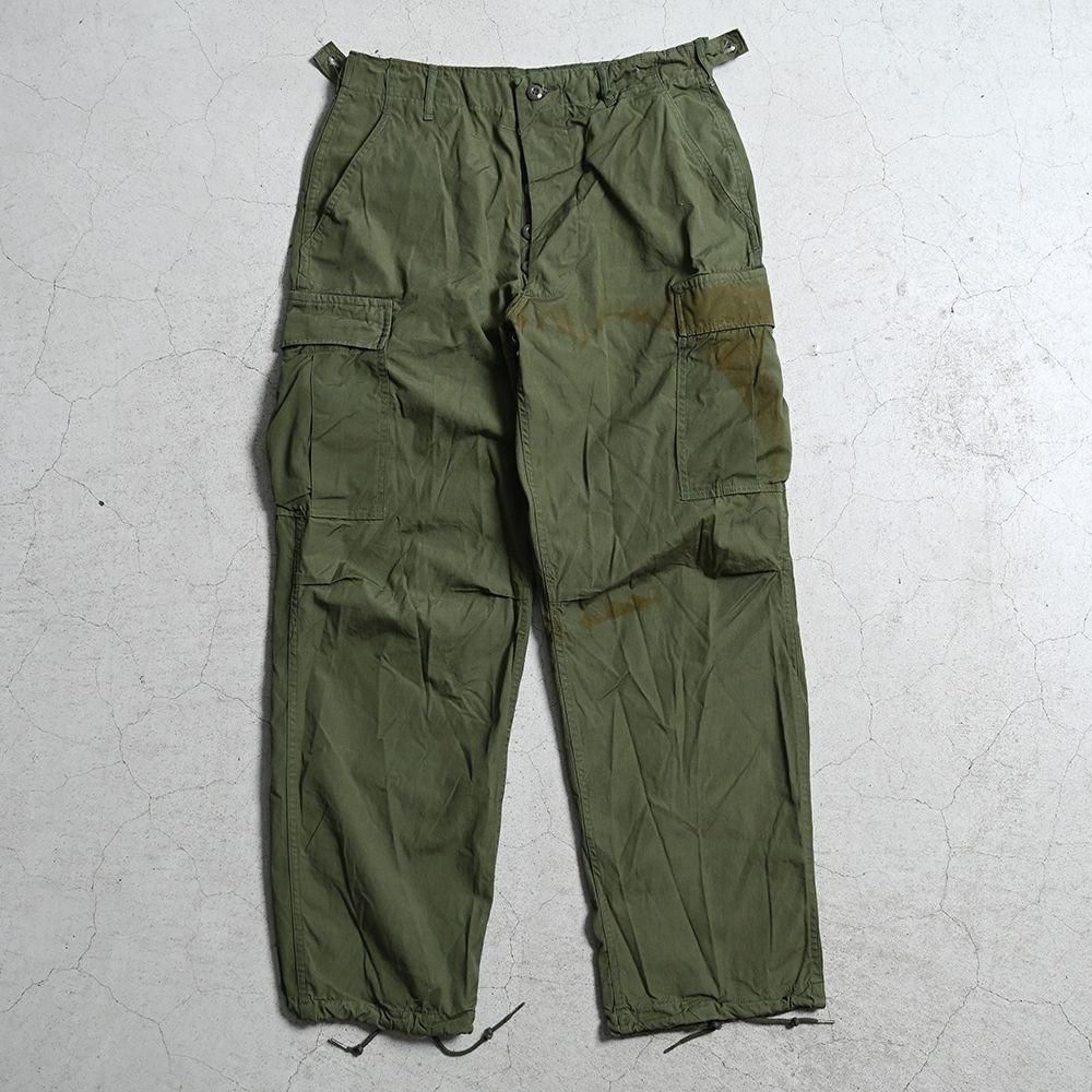 U.S.ARMY 60年代 2nd タイプ ノンリップ ガスフラップ付き ジャングルファティーグパンツ ARMY SHADE 107 グリーン  MEDIUM-LONG | 古着屋 EAGLEBASE