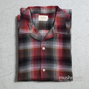 BRENT SHADOW PLAID RAYON BOX SHIRTALMOST DEADSTOCK/LARGE