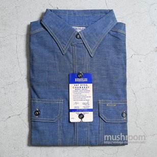 HERCULES BLUE CHAMBRAY WORK SHIRT WITH ELBOW PATCHDEADSTOCK/15 1/2