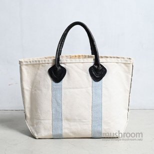 L.L.BEAN CANVAS TOTE BAG WITH LEATHER HANDLERARE COLOR