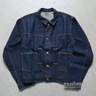 UNKNOWN TWO-POCKET DENIM WORK JACKET WITH BUCKLEBACK（1940'S/ALMOST DEADSTOCK）