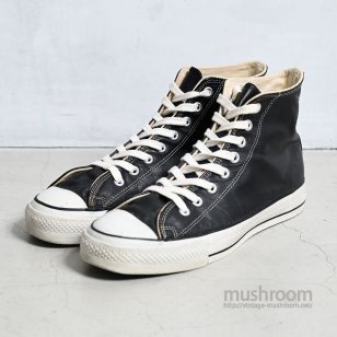 CONVERSE ALL STAR HI BLACK LEATHER SHOES1980'S/US 10