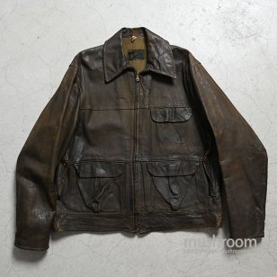 MID-WESTERN HUNTING STYLED LEATHER SPORTS JACKET1930'S/SZ 46