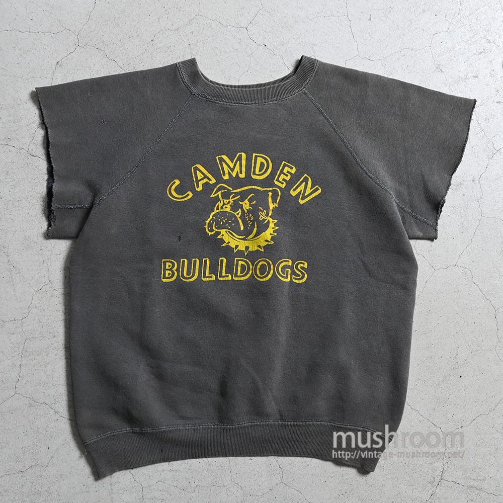 OLD BULLDOG PRINT CUT-OFF SWEAT SHIRT（GOOD FADE） - 古着屋