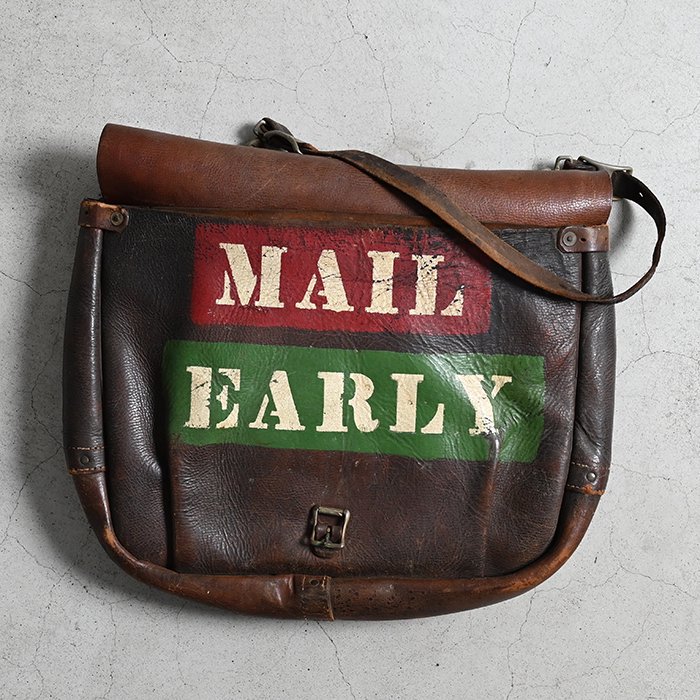U.S.MAIL LEATHER BAG WITH STENCILMAIL EARLY/1950'S