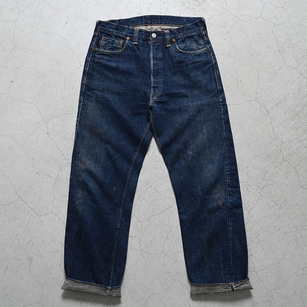 LEVI'S 501XX JEANS WITH LEATHER PATCH（'47 MODEL/DARK COLOR 