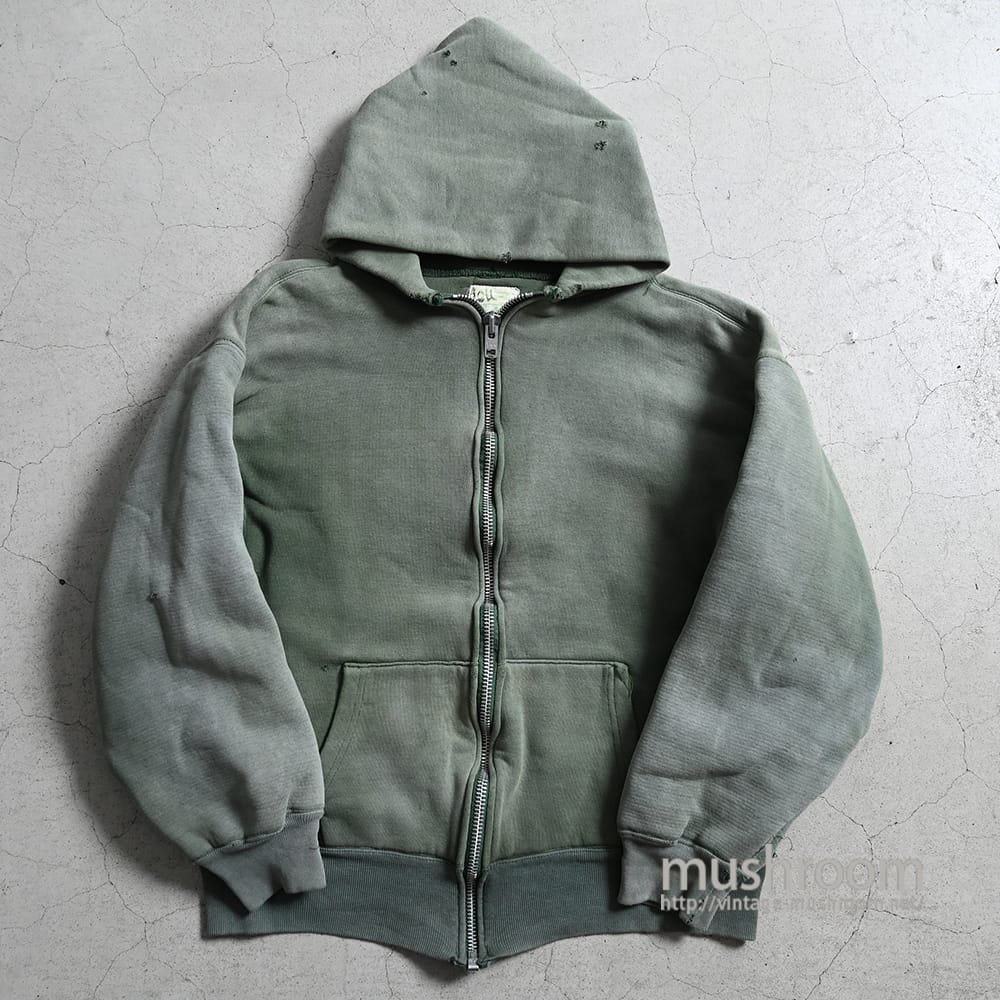 OLD FULL-ZIP W/F SWEAT HOODY WITH BACKPRINT（SUPER FADE） - 古着屋 