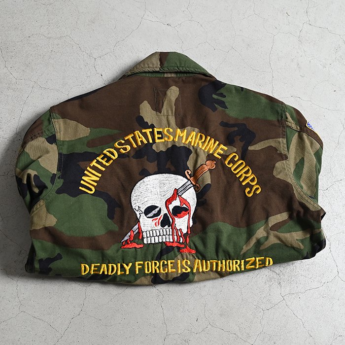 USMC SOUVENIR JACKET WITH SKULL EMBROIDERY（VERY GOOD CONDITION） - 古着屋 ｜  mushroom(マッシュルーム)　ヴィンテージクロージングストア