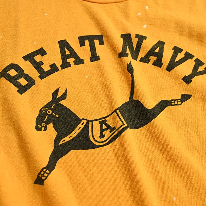 CHAMPION BEAT NAVY WATER PRINT T-SHIRT（1960'S/RUNNING TAG） - 古着屋 ｜  mushroom(マッシュルーム) ヴィンテージクロージングストア