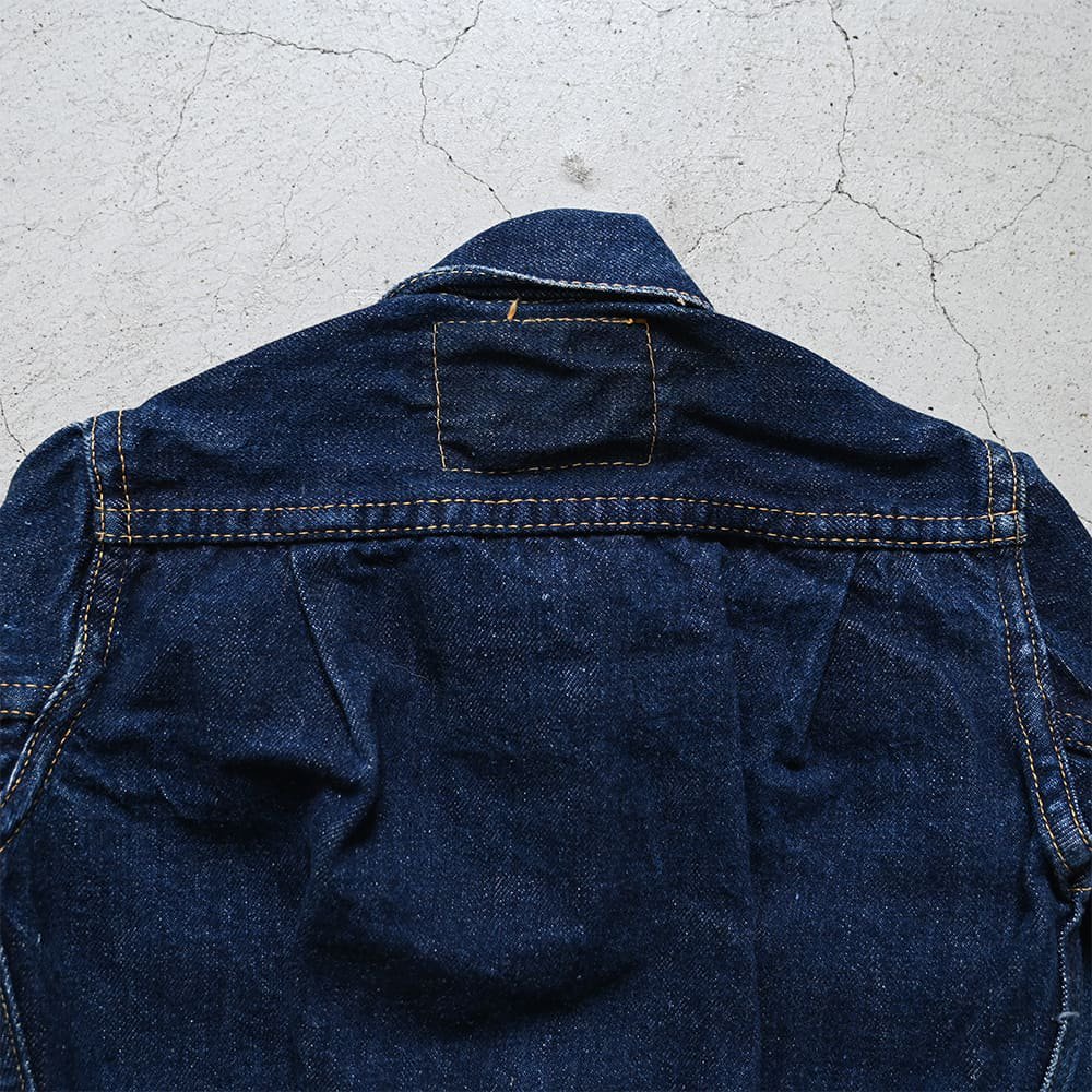 LEVI'S 507BXX DENIM JACKET WITH LEATHER PATCH（SZ 20/SUPER DARK COLOR） - 古着屋  ｜ mushroom(マッシュルーム)　ヴィンテージクロージングストア