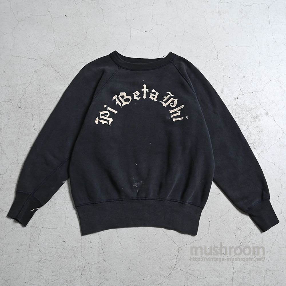 OLD BLACK BODY FLOCK PRINT SWEAT SHIRT - 古着屋 ｜ mushroom 