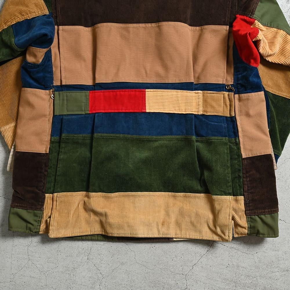 70s USA古着 レザーケープ マント パッチワーク 茶色 vintage OLD RAINBOW LAKE JACKET（SZ 40/VERY GOOD CONDITION） - 古着