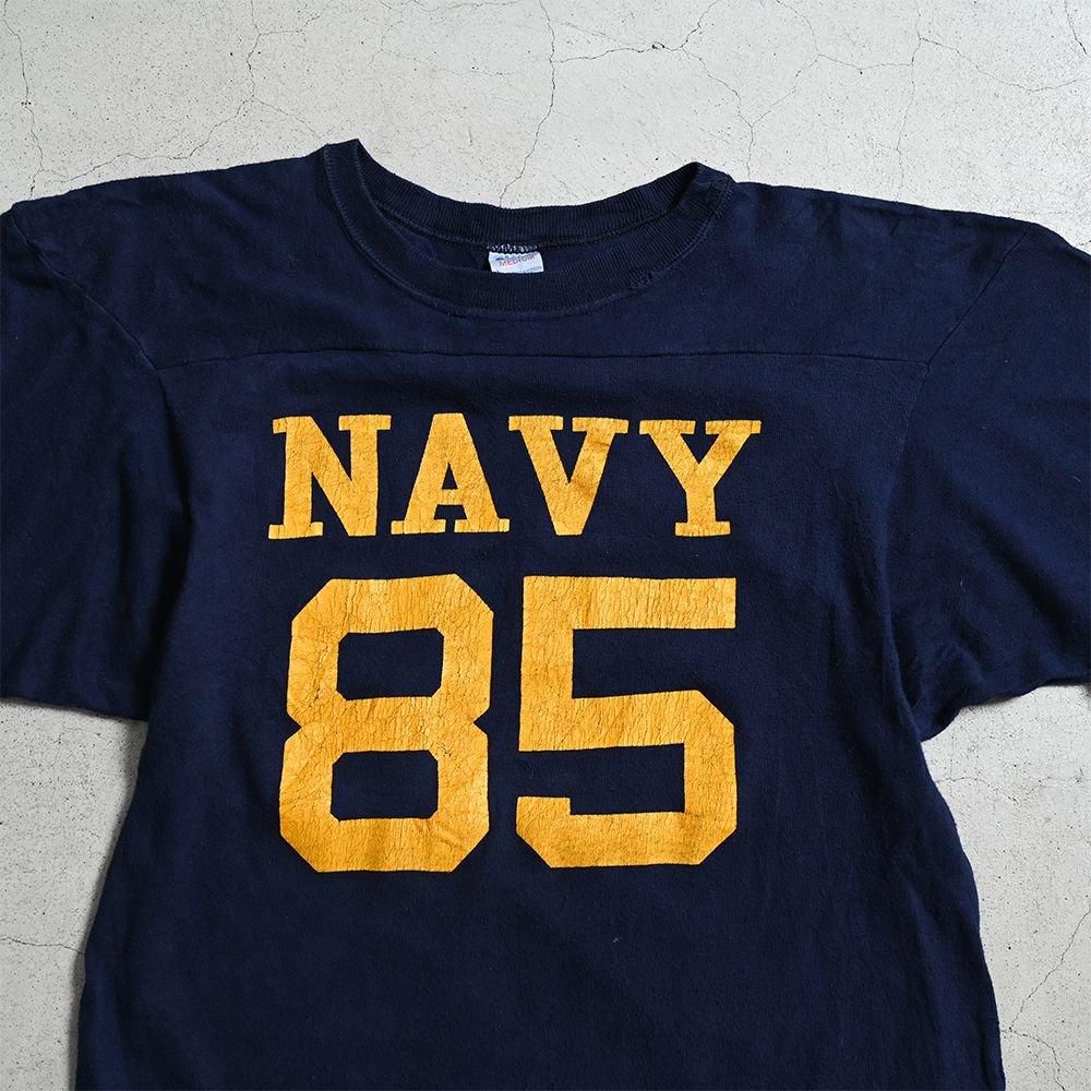 CHAMPION NAVY FOOTBALL T-SHIRT（80'S/GOOD CONDITION/LARGE