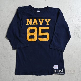 CHAMPION NAVY FOOTBALL T-SHIRT80'S/GOOD CONDITION/LARGE