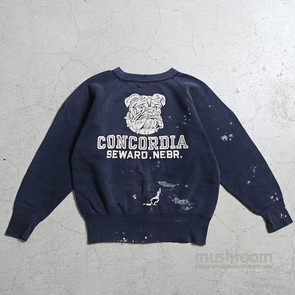 OLD BULLDOG PRINT SWEAT SHIRT（GOOD BLEACH） - 古着屋 ｜ mushroom(マッシュルーム)　 ヴィンテージクロージングストア