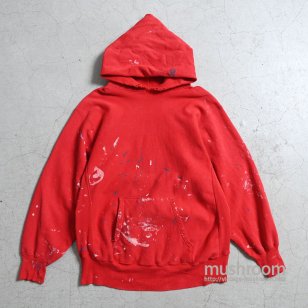 CHAMPION  LANDS' END REVERSE WEAVE HOODY WITH PAINT1980'S/LARGE