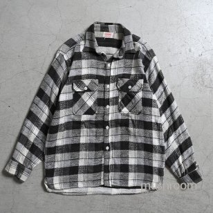 BRENT BLKWHT PLAID FLANNEL SHIRT1950'S/VERY GOOD CONDITION