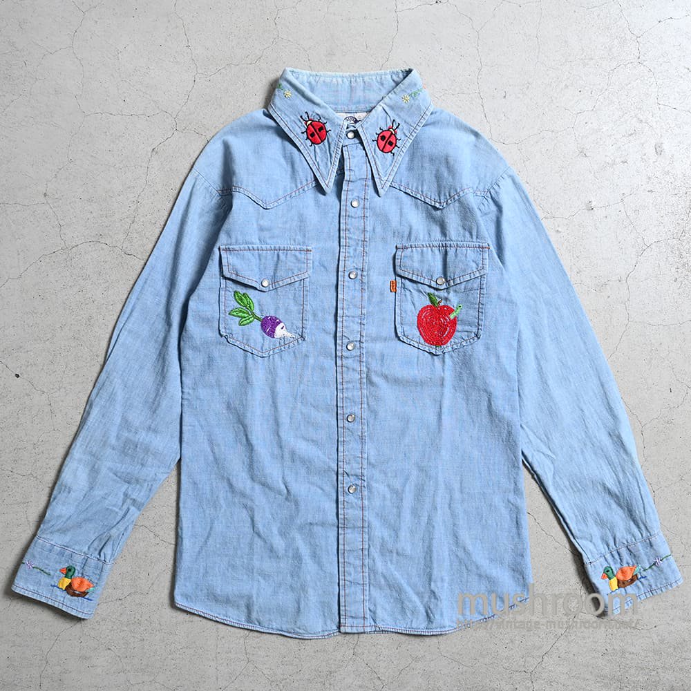 LEVI'S PANATERA DENIM SHIRT WITH EMBROIDERYLARGE/GOOD CONDITION