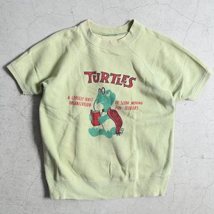OLD TURTLES WATER PRINT S/S SWEAT SHIRT1960'S/GOOD CONDITION