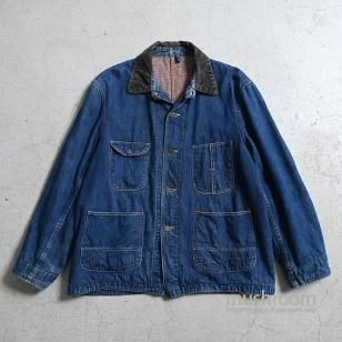 OXHIDE DENIM COVERALL WITH BLANKE1950'S/DARK COLOR