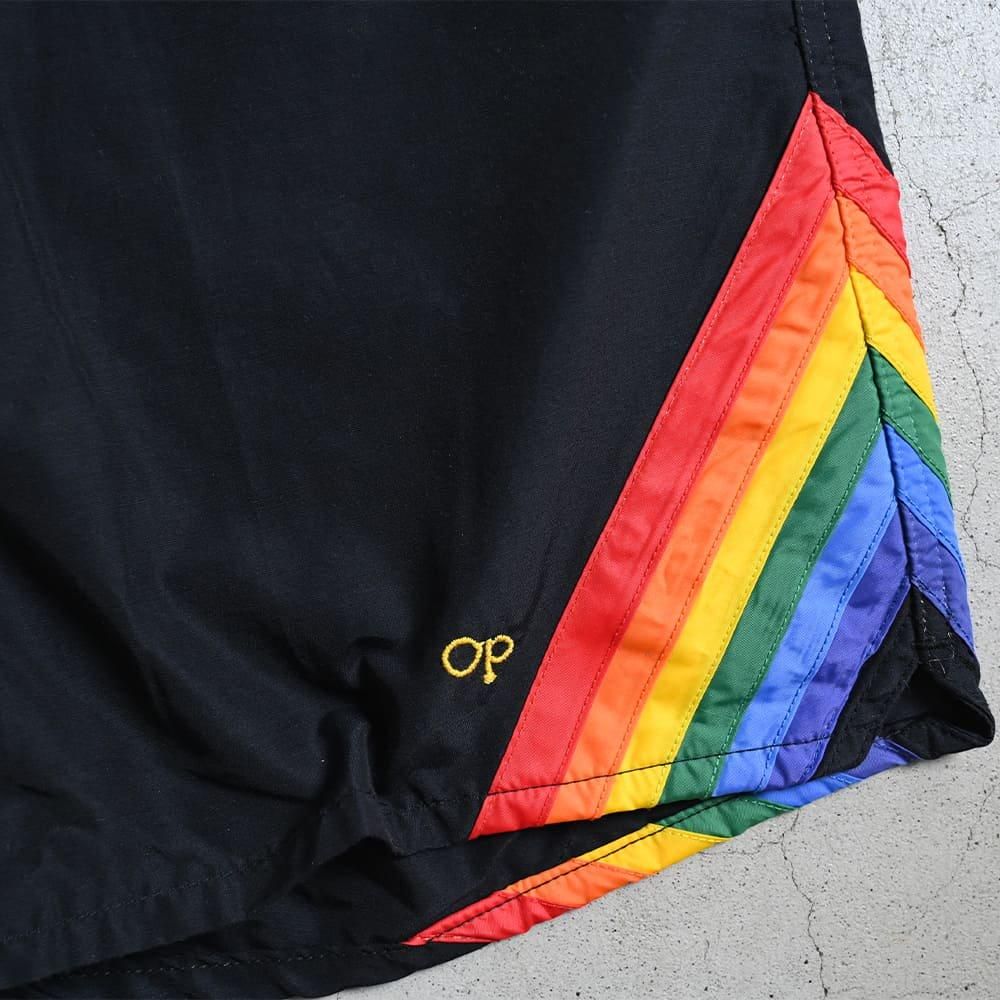 珍品】Ocean Pacific ハーフパンツ スウェード レザー ブラック