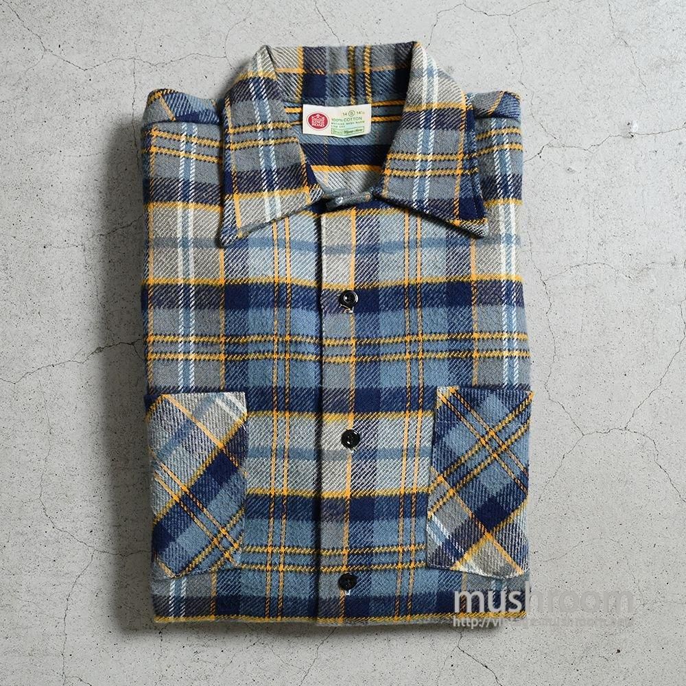 SEARS KINGS ROAD L/S FLANNEL SHIRT1970'S/DEADSTOCK/SMALL