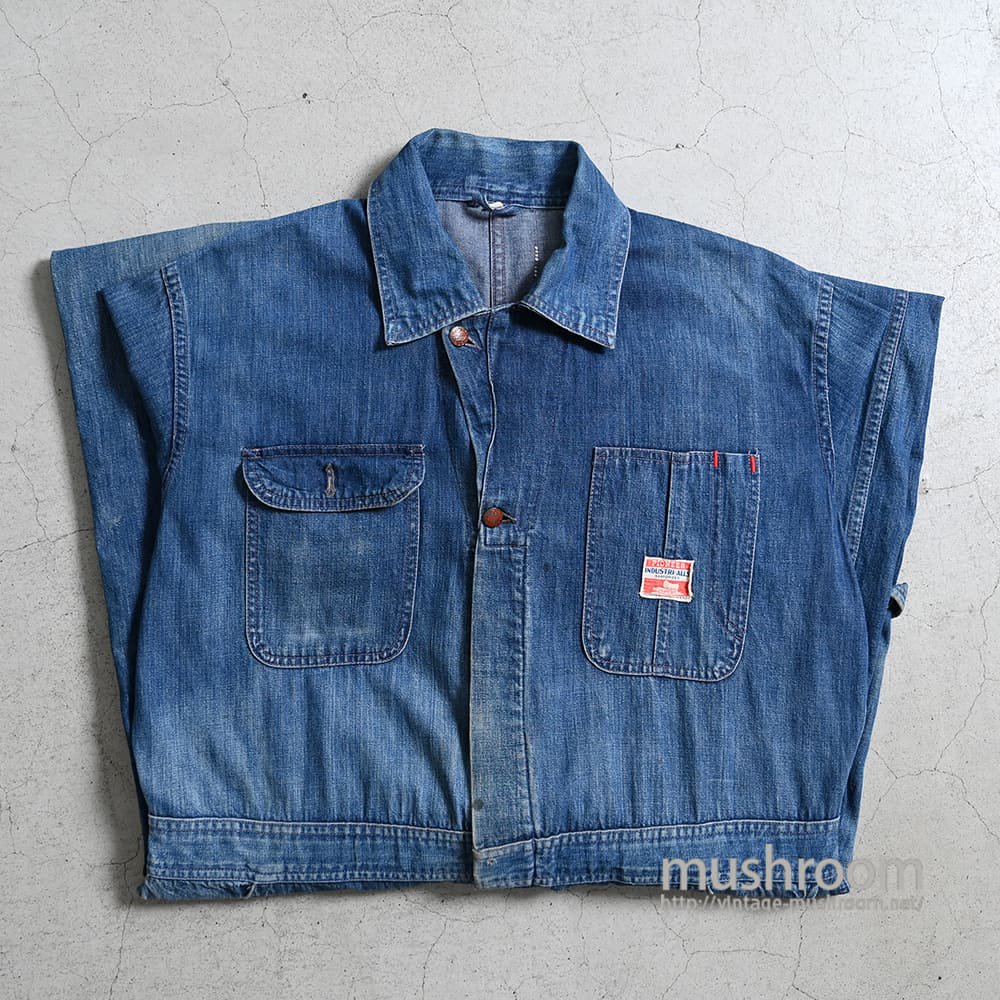 MW PIONEER DENIM ALL-IN-ONE（1940'S/SZ 44/GOOD INDIGO） - 古着屋 ｜  mushroom(マッシュルーム)　ヴィンテージクロージングストア