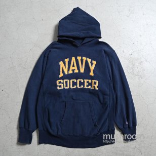 CHAMPION NAVY SOCCER REVERSE WEAVE HOODY80'S/X-LARGE