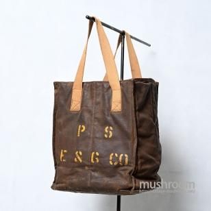 PSE&G CO OILED CANVAS BAG1940'S/GOOD CONDITION