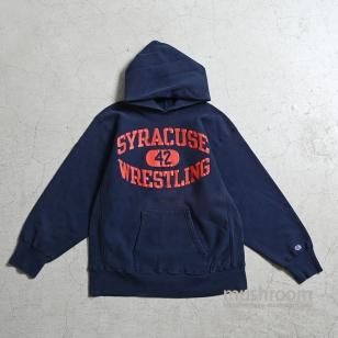 CHAMPION SYRACUSE WRESTLING REVERSE WEAVE HOODY80'S/X-LARGE