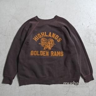 OLD COLLEGE FLOCK PRINT SWEAT SHIRT1960'S/GOOD CONDITION