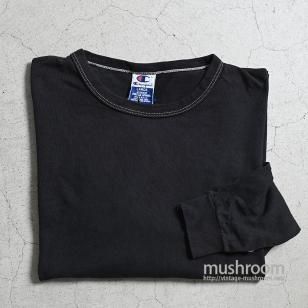 CHAMPION BLACK PLAIN L/S T-SHIRT1990'S/LARGE/GOOD CONDITION