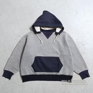 OLD TWO-TONE W/V W/F AFTER HOODY SWEAT SHIRT1940'S/BIG SIZE