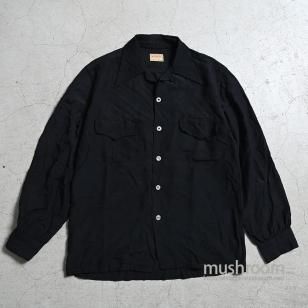 McGREGOR BLACK L/S RAYON SHIRT1950'S/SMALL