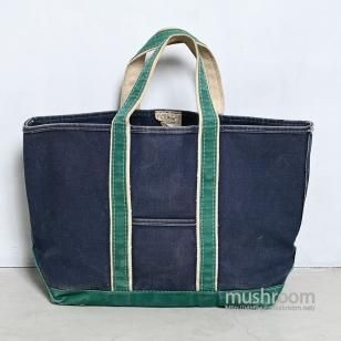 L.L.BEAN DELUXE TOTE80'S/NAVYGREEN/GOOD CONDITION
