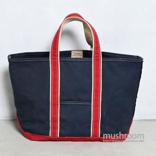 L.L.BEAN DELUXE TOTE80'S/NVYRED/GOOD CONDITION