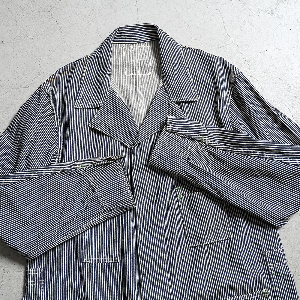 OSH KOSH HICKORY-STRIPE SHOP COAT（1940'S/MINT CONDITION） - 古着 