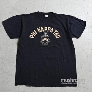CHAMPION FLOCK PRINT T-SHIRT1950'S/BLACK BODY/LARGE/