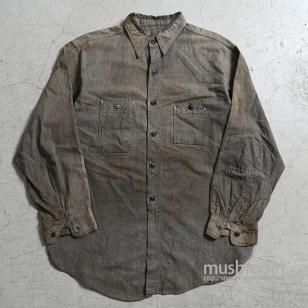 BIG YANK BLACK CHAMBRAY WORK SHIRTMOUNTAIN POCKET/AMAZING REPAIR
