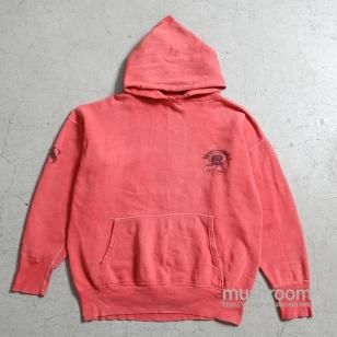 OLD SWEAT HOODY WITH BACK PRINT1950'S/BIG SIZE/GOOD FADE