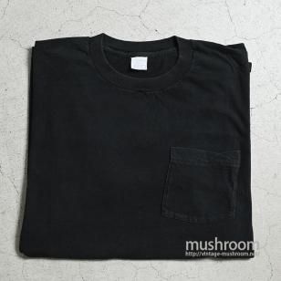 BVD BLACK PLAIN T-SHIRT WITH POCKET1980'S/XX-LARGE