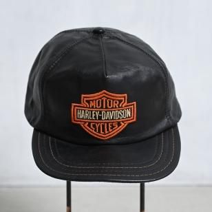 HARLEY-DAVIDSON BLACK LEATHER CAP1980'S
