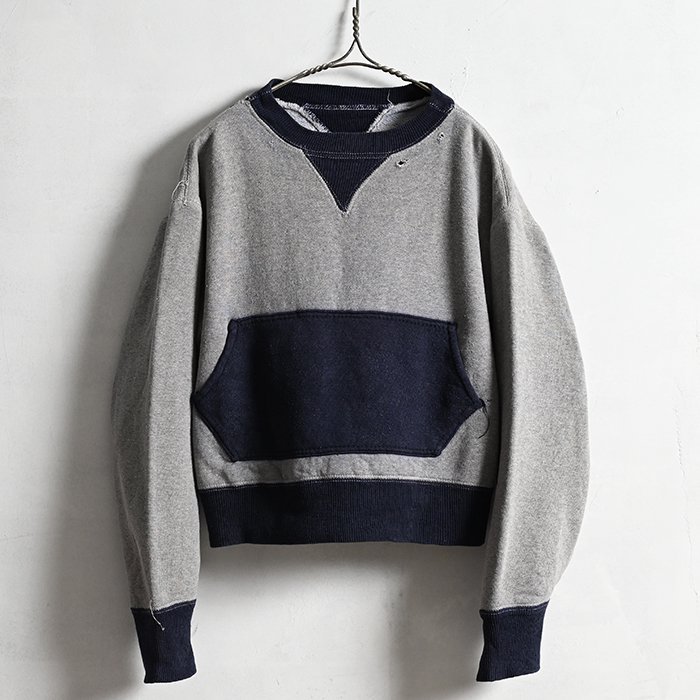 OLD TWO-TONE W/V SWEAT SHIRT1940'S/MODIFIED