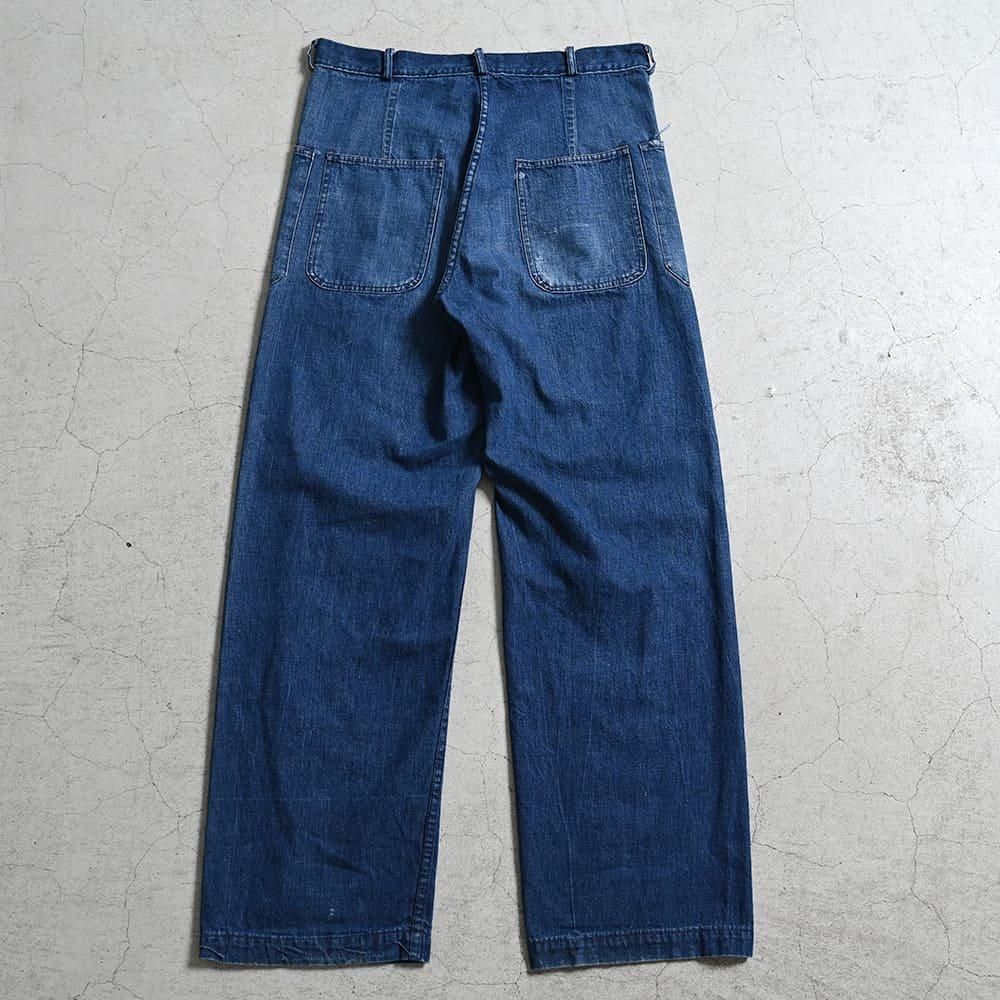 パンツ 60s Vintage USN Indigo Denim Trousers A.PRESSE Washed Denim Pants E [INDIGO] - Fresh Service