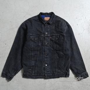 LEVI'S 57510-0314 BLACK DENIM JACKET WITH BLUE FLANNEL LININGGOOD CONDITION/X-LARGE