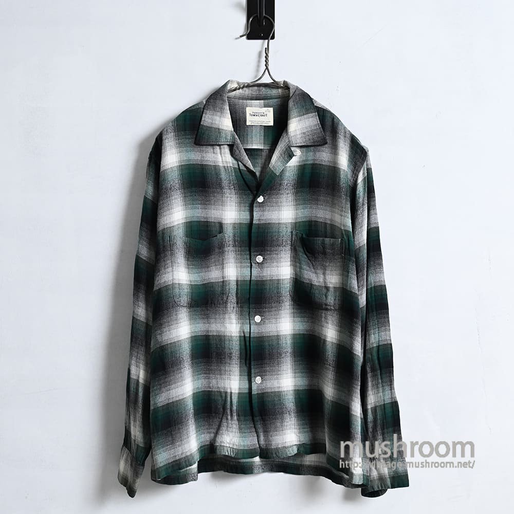 TOWNCRAFT SHADOW PLAID RAYON BOX SHIRT（MEDIUM/GOOD CONDITION） - 古着屋 ｜  mushroom(マッシュルーム) ヴィンテージクロージングストア