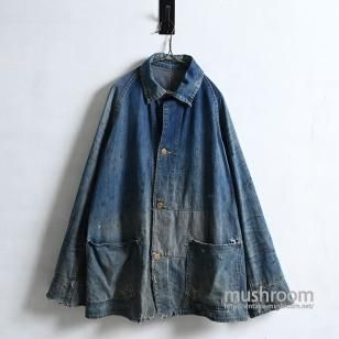 WW2 BLUE KNIGHT 2-POCKET DENIM COVERALLGOOD FADE & REPAIR