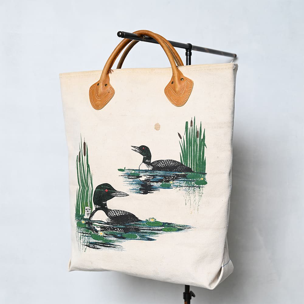 L.L.BEAN LOG CARRY TOTE BAG（DUCK PRINT/GOOD CONDITION） - 古着屋 ｜  mushroom(マッシュルーム) ヴィンテージクロージングストア