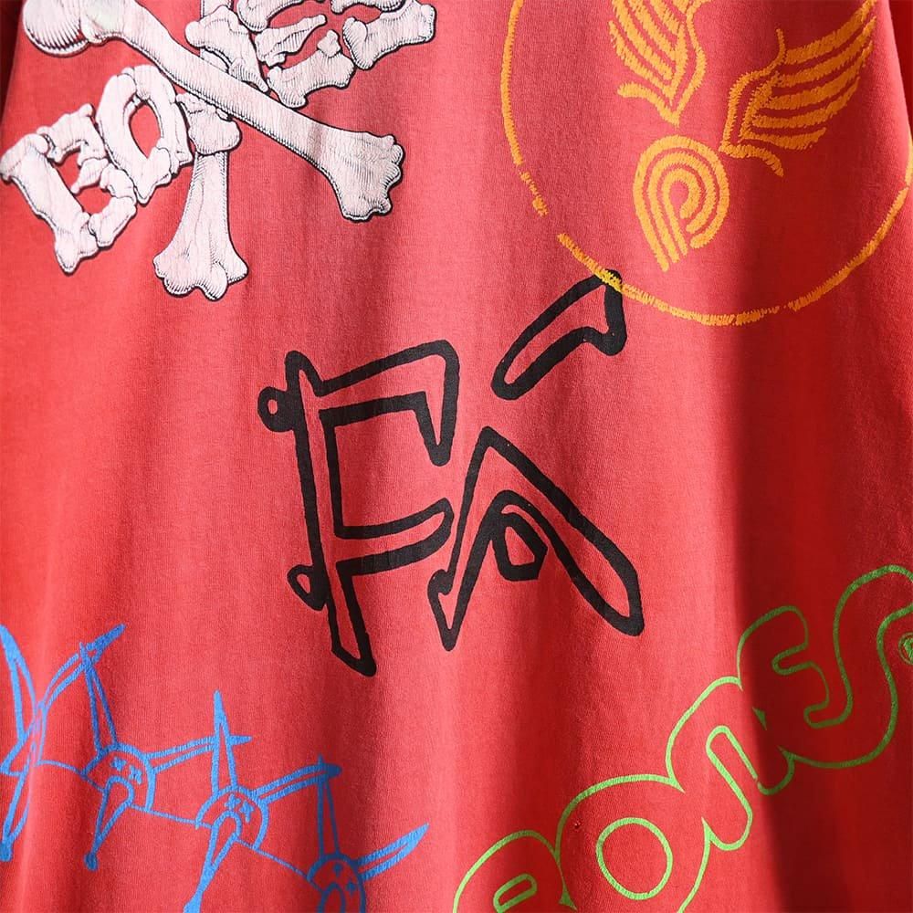 POWELL MULTI PRINT T-SHIRT(1990'S/X-LARGE) - 古着屋 POWELL MULTI PRINT T-SHIRT(1990'S/X-LARGE) - 古着屋