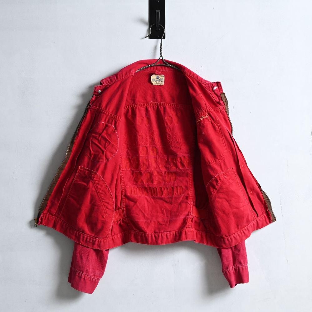 レッドパッチ付きジップアップジャケット Wrangler ラングラー M4012-68 12MJZ 60s 復刻 縦ベルタグ